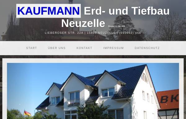 Vorschau von www.kaufmann-neuzelle.de, Kaufmann Erdbau und Tiefbau GmbH & Co.KG