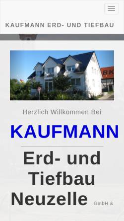 Vorschau der mobilen Webseite www.kaufmann-neuzelle.de, Kaufmann Erdbau und Tiefbau GmbH & Co.KG