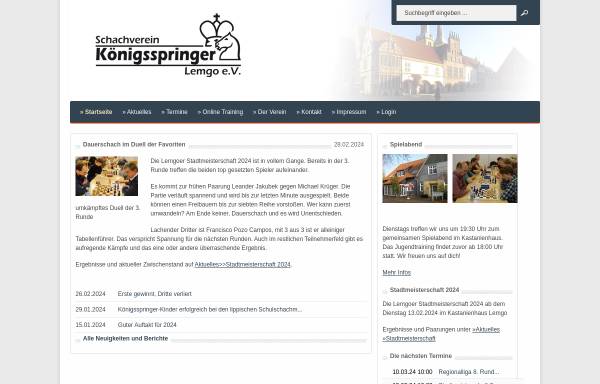 Vorschau von schach-lemgo.de, Schachverein Königsspringer Lemgo e.V.