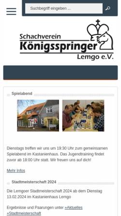 Vorschau der mobilen Webseite schach-lemgo.de, Schachverein Königsspringer Lemgo e.V.