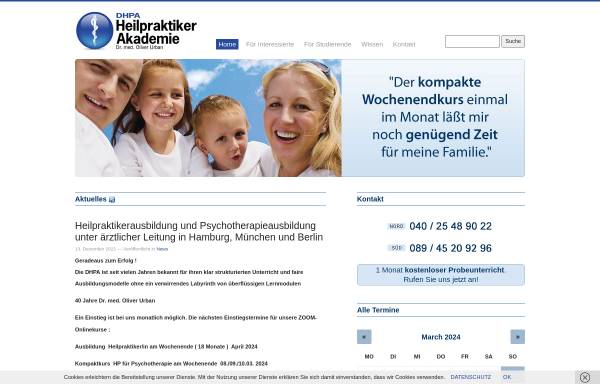 Vorschau von www.dhpa.de, Deutsche Heilpraktiker Akademie
