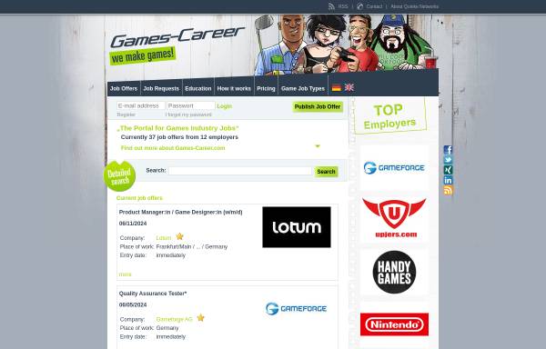 Vorschau von www.games-career.com, Games-Career
