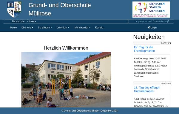 Vorschau von www.gos-muellrose.de, Grund- und Oberschule Müllrose