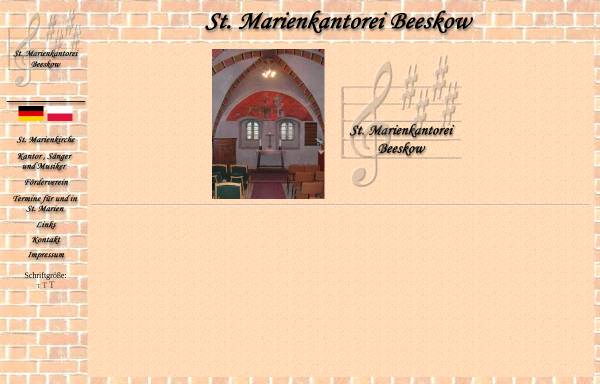 Vorschau von www.marienkantorei-beeskow.de, St. Marienkantorei Beeskow