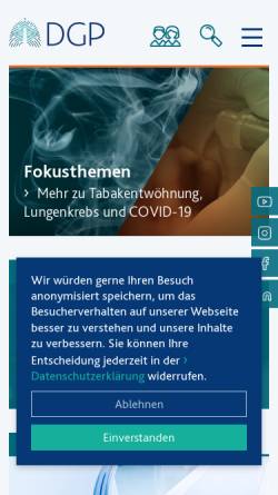 Vorschau der mobilen Webseite www.pneumologie.de, DGP