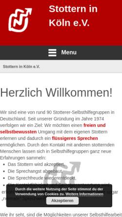 Vorschau der mobilen Webseite koeln.stottern.info, Stotterer-Selbsthilfegruppe Köln e.V.