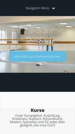 Vorschau der mobilen Webseite www.ballettstudio-erxleben.de, Ballettstudio Erxleben