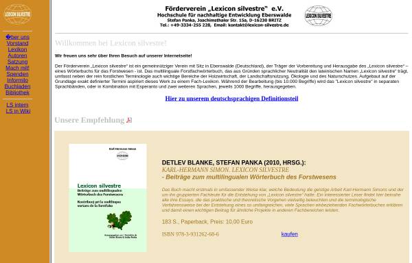 Vorschau von www.lexicon-silvestre.de, Lexicon silvestre