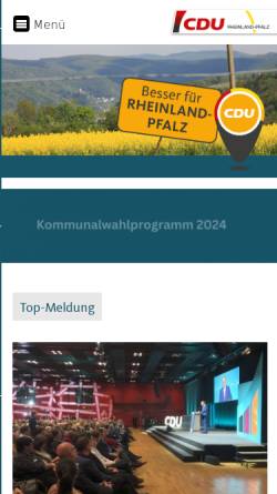 Vorschau der mobilen Webseite www.cdurlp.de, CDU Landesverband Rheinland-Pfalz