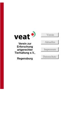 Vorschau der mobilen Webseite www.veat.de, Verein zur Erforschung artgerechter Tierhaltung e.V.