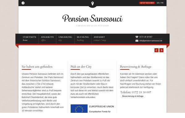 Vorschau von www.pension-sanssouci.de, Pension Sanssouci