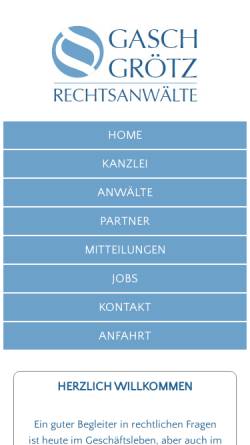Vorschau der mobilen Webseite www.potsdamer-rechtsanwalt.de, Gasch und Grötz, Rechtsanwälte