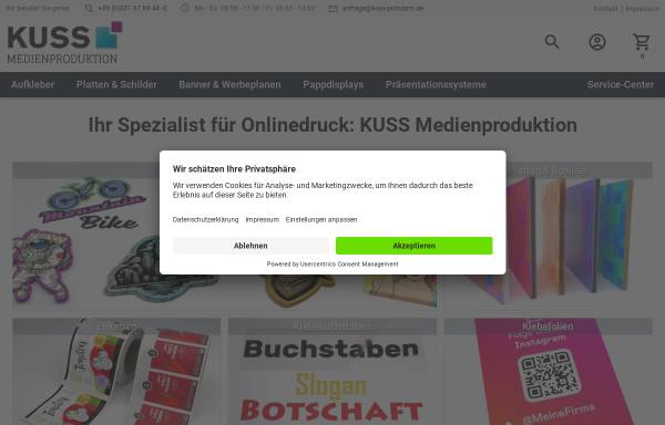 Vorschau von www.kuss-potsdam.de, Druckerei Kuss GmbH