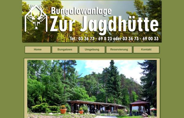 Vorschau von www.zurjagdhuette.de, Bungalowanlage zur Jagdhütte
