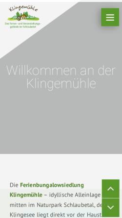Vorschau der mobilen Webseite www.xn--klingemhle-geb.de, Klingemühle GmbH