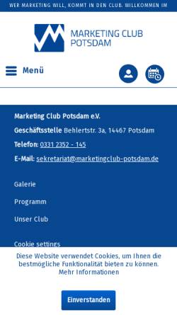 Vorschau der mobilen Webseite www.mc-potsdam.de, Marketing-Club Potsdam e.V.