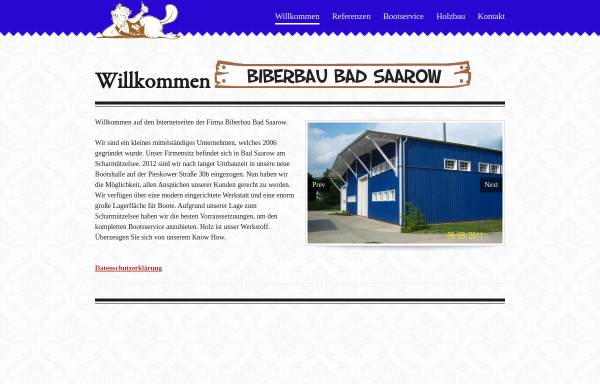 Vorschau von www.biberbau-badsaarow.de, Biberbau Bad Saarow, Inhaber Jörn Koziol