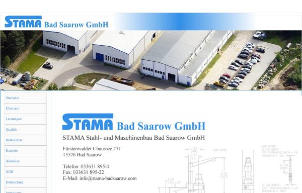 Vorschau von www.stama-badsaarow.com, STAMA Stahl- und Maschinenbau Bad Saarow GmbH
