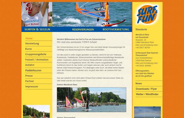 Surf and Fun, Sport- und Freizeitprogramm