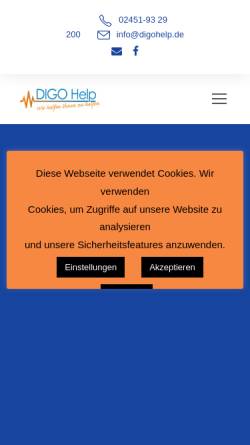 Vorschau der mobilen Webseite www.digohelp.de, Digo Help