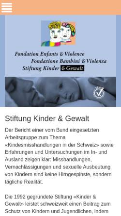 Vorschau der mobilen Webseite www.kinderundgewalt.ch, Kinder und Gewalt