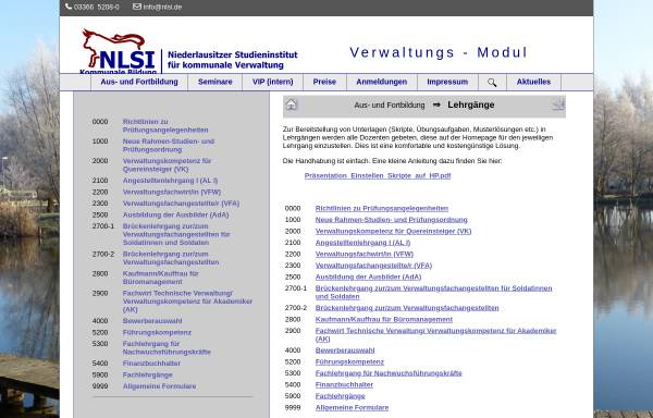 Vorschau von studieninstitut-beeskow.de, Niederlausitzer Studieninstitut für kommunale Verwaltung Beeskow AöR