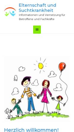 Vorschau der mobilen Webseite www.eltern-sucht.de, Elternschaft und Suchtkrankheit