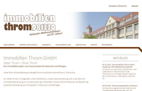 Vorschau von www.throm.de, Throm Immobilien