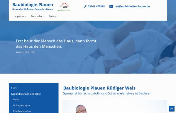 Vorschau von www.baubiologie-weis.de, Baubiologie Plauen - Rüdiger Weis
