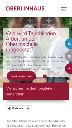 Vorschau der mobilen Webseite oberlinhaus.de, Oberlinhaus Potsdam