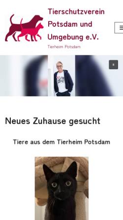 Vorschau der mobilen Webseite www.tierschutzverein-potsdam.de, Tierschutzverein Potsdam