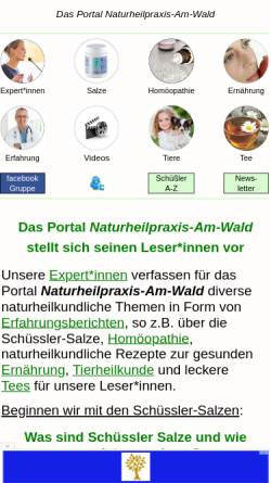 Vorschau der mobilen Webseite www.naturheilpraxis-am-wald.de, Naturheilpraxis am Wald - Schüssler Salze