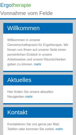 Vorschau der mobilen Webseite www.ergotherapie-elsen.de, Ergorherapie Vonnahme & vom Felde