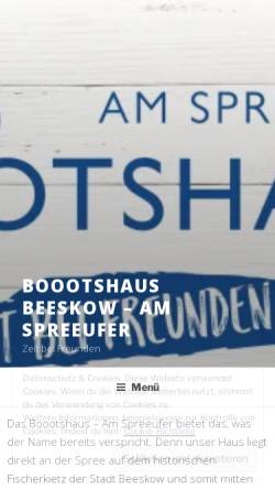 Vorschau der mobilen Webseite www.boootshaus.de, Bootshaus Beeskow