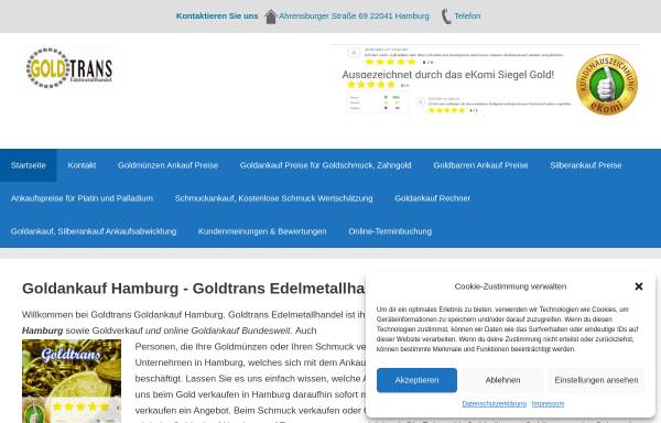 Vorschau von www.goldtrans.de, Goldtrans Edelmetallhandel e.K.