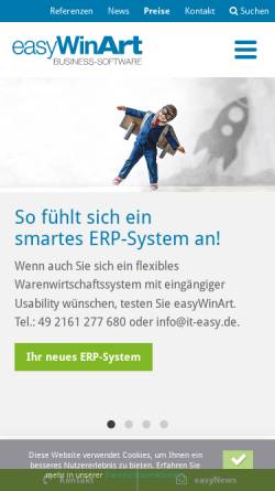 Vorschau der mobilen Webseite www.easywinart.de, IT-Easy GmbH