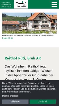Vorschau der mobilen Webseite www.stiftung-waldheim.ch, Reithof in der Rüti