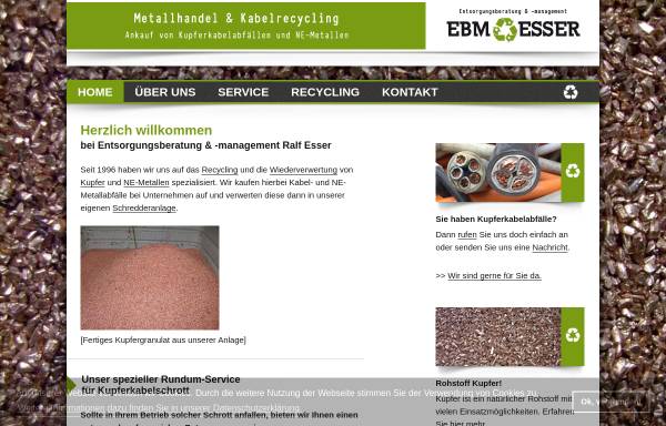 Vorschau von www.ebm-esser.de, EBM Ralf Esser - Metallhandel & Kabelrecycling