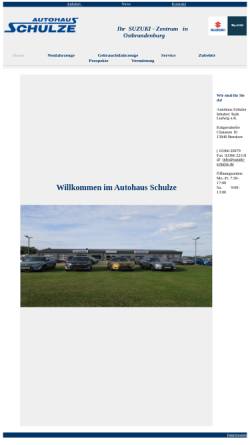 Vorschau der mobilen Webseite www.suzuki-schulze.de, Autohaus Edwin Schulze