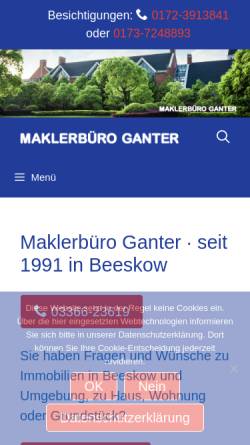 Vorschau der mobilen Webseite www.maklerbuero-ganter.de, Maklerbüro Ganter