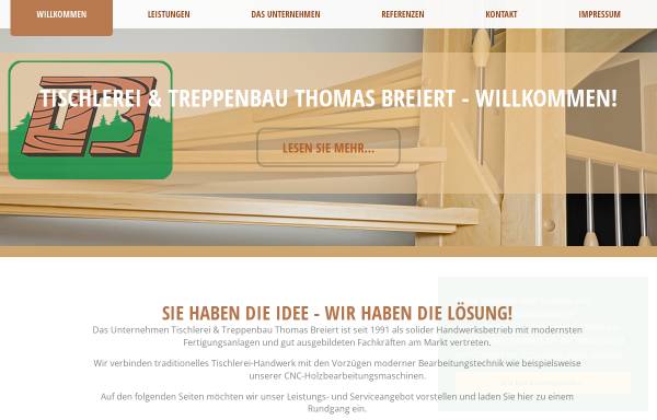 Vorschau von tischlerei-breiert.de, Thomas Breiert, Tischlerei und Treppenbau