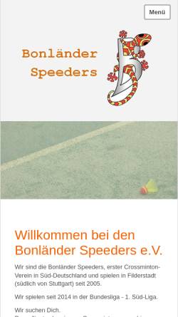 Vorschau der mobilen Webseite bonlaender-speeders.de, Bonländer Speeders e. V.