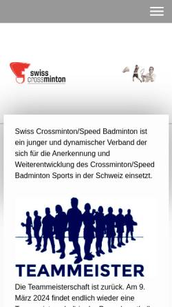 Vorschau der mobilen Webseite www.speedbadminton.ch, Swiss Speed Badminton