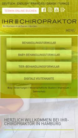 Vorschau der mobilen Webseite ihr-chiropraktor.de, Ihr-Chiropraktor GmbH