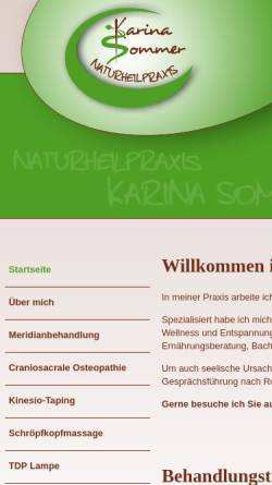 Vorschau der mobilen Webseite www.karina-sommer.de, Naturheilpraxis Karina Sommer