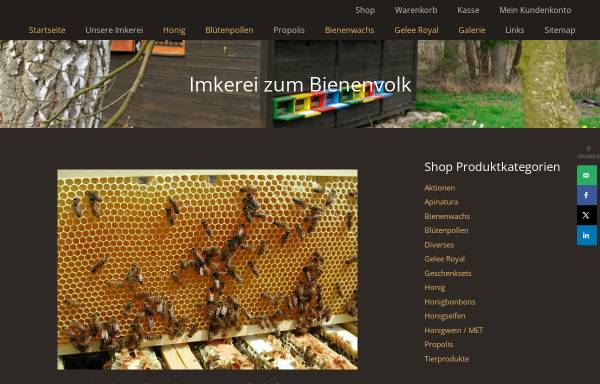 Vorschau von www.bienenvolk.ch, Imkerei zum Bienenvolk