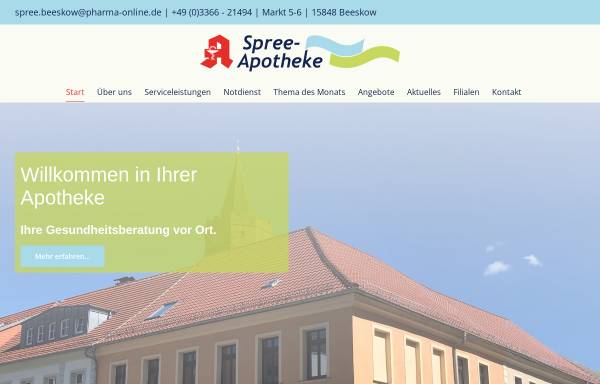 Vorschau von www.apotheke-beeskow.de, Spree-Apotheke