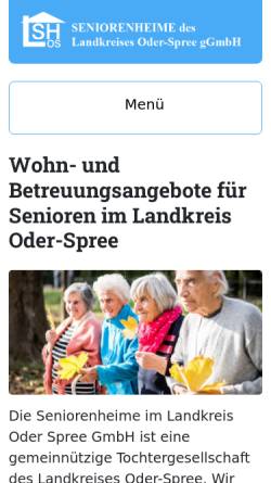 Vorschau der mobilen Webseite seniorenheime-los.de, Seniorenheime des Landeskreises Oder-Spree gGmbH