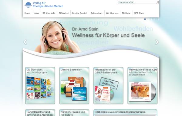 Vorschau von www.vtm-stein.de, Verlag für Therapeutische Medien Dr. Stein & Co. OHG