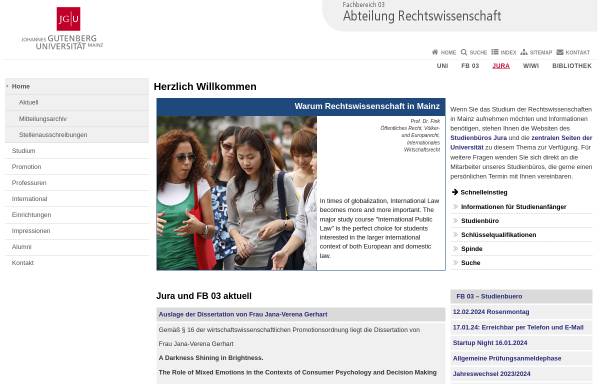Fachbereich Rechtswissenschaft der Johannes Gutenberg Universität Mainz
